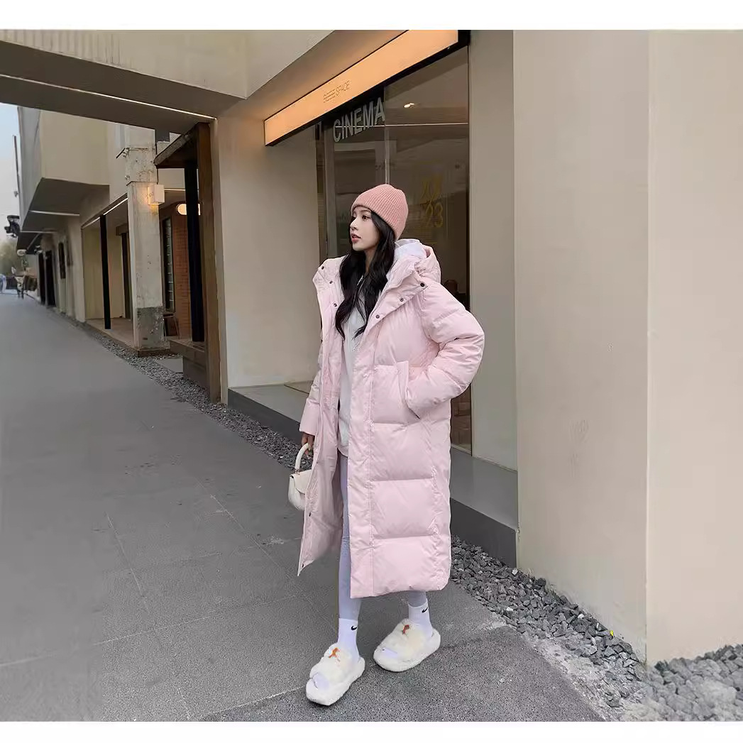 高端加长款羽绒服女过膝2024新款加厚宽松情侣同款男女冬学生