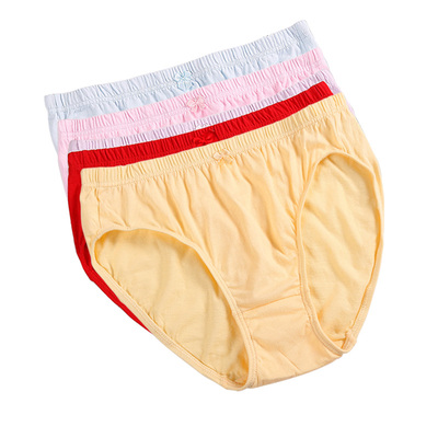 6条全棉女士内裤中老年100%纯棉胖MM短裤三角裤纯白色妈妈裤头夏