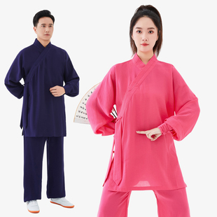 弘岳武当太极服武当练功服武当山道服女款夏季道袍男亚麻道士道服