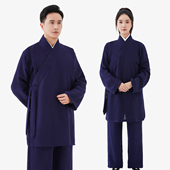 武当道服女装 春秋夏薄款 男居士道装 斜襟三清领道服道袍女道士服装