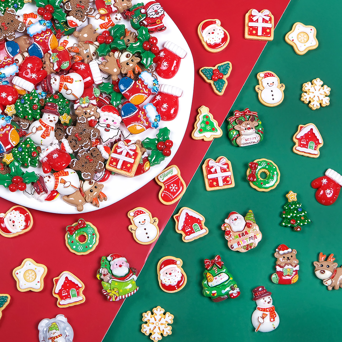 圣诞diy配件奶油胶手工材料配饰