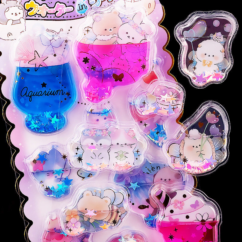 儿童3d立体卡通灌水贴纸注水入水摇动水晶宝石灌油可爱动物粘贴画,玩具/童车/益智/积木/模型,贴纸,淘宝优惠券,粉丝福利购,淘宝优惠卷