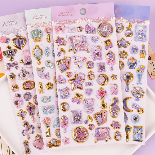 卡通3d立体浮雕贴纸女孩手机装饰