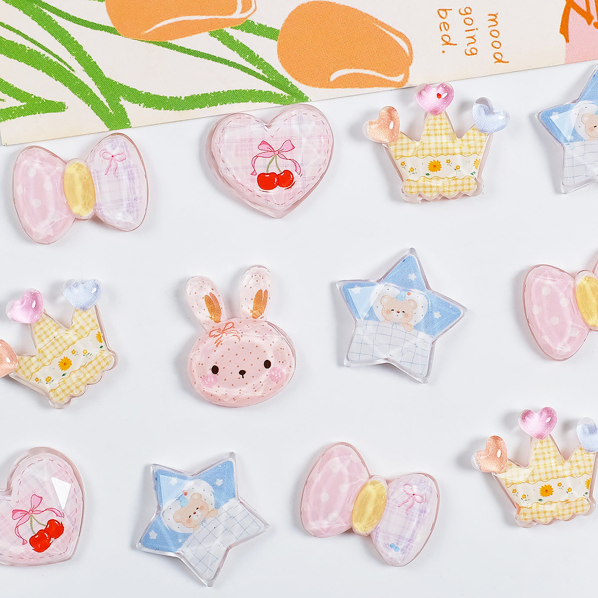 儿童手工diy材料小配件可爱兔子爱心树脂饰品摆件发夹配饰手工品,饰品/流行首饰/时尚饰品新,其他DIY饰品配件,淘宝优惠券,粉丝福利购,淘宝优惠卷