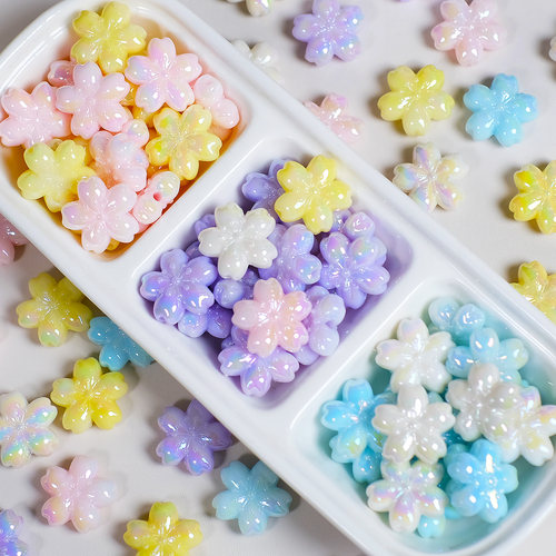 电镀樱花通孔散珠DIY手链材料包