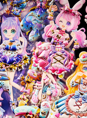 星光猫咪换装贴纸儿童女孩卡通