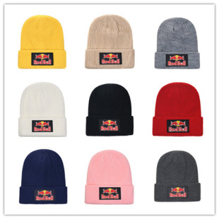 F1红牛车队赛车帽redbull冷帽针织毛线冬天帽子卡丁机车滑雪防寒