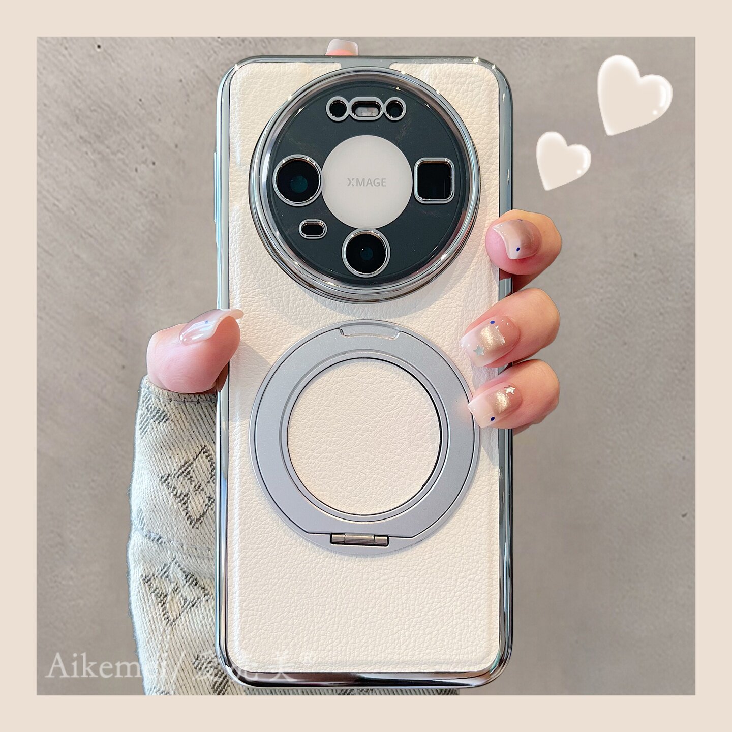 适用华为mate80promax手机壳铂金系列纯色皮质mate70pro+磁吸360&deg;旋转支架mate60pro精孔镜头mate80防摔男女