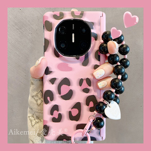 适用华为mateX7折叠屏手机壳Matex6/X5/x3甜酷辣妹风豹纹oppofindn5水贴硬壳vivoxfold5链条v5前框中轴保护女