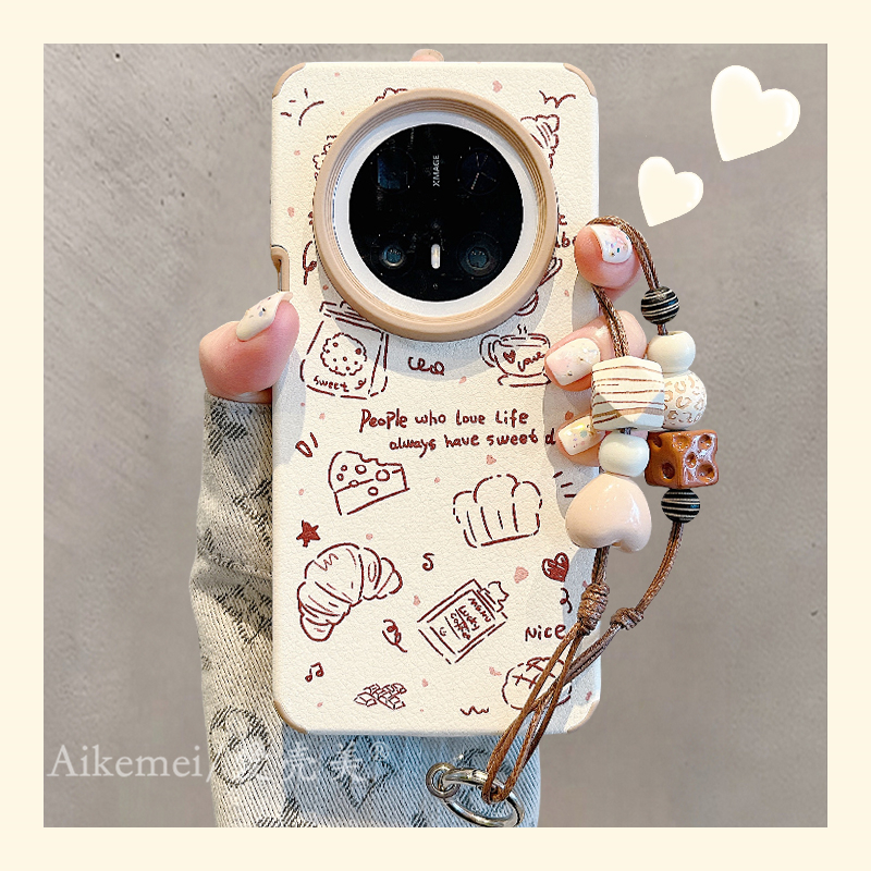 适用华为mate70pro+皮质手机壳女