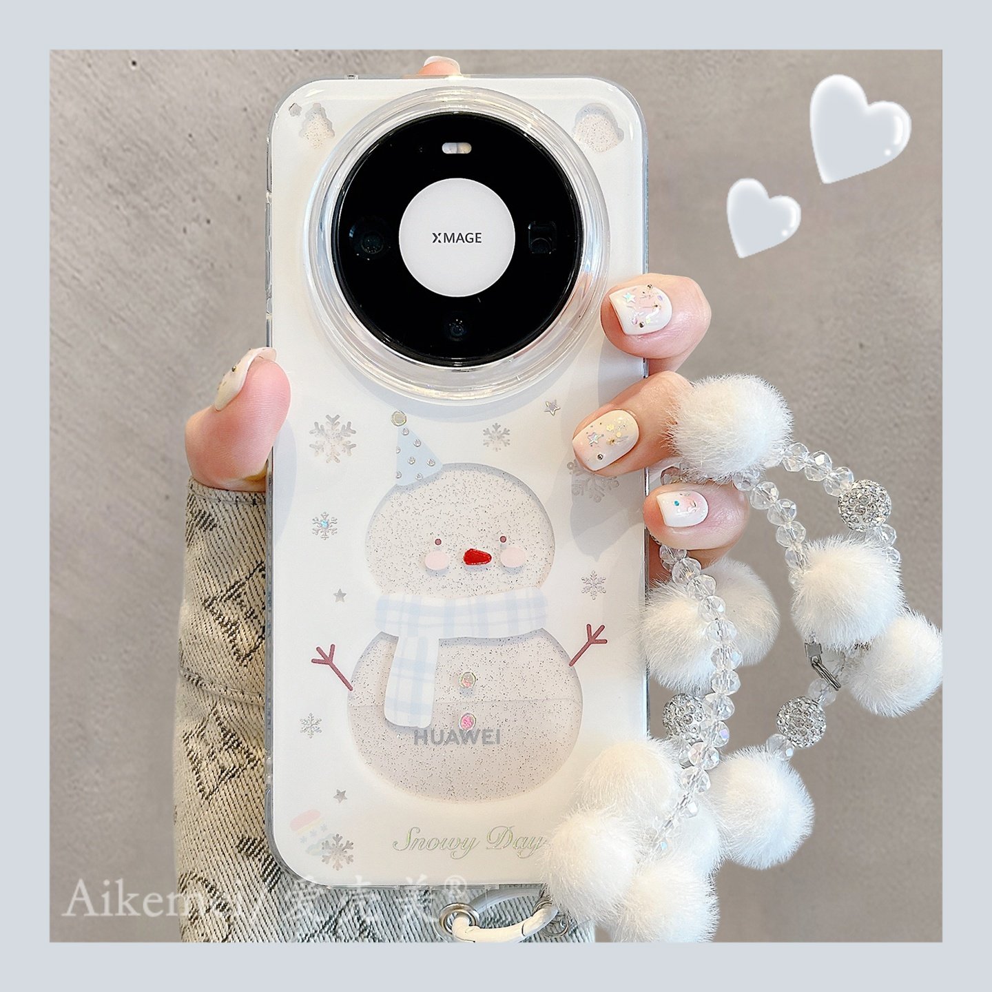 适用华为mate80promax手机壳秋冬韩系镂空雪花蓝围巾雪人mate70pro挂件链条mate60pro双层防摔pura80pro+女款,3C数码配件,手机保护套/壳,淘宝优惠券,粉丝福利购,淘宝优惠卷