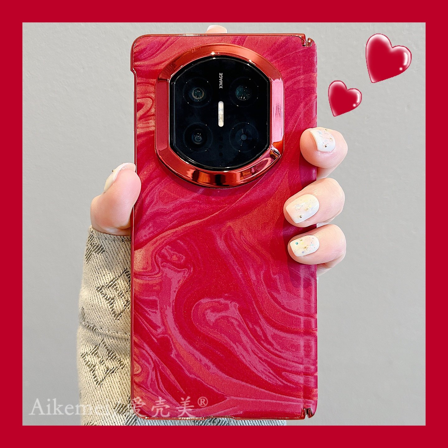 适用华为MateX7折叠屏手机壳简约红色闪粉喜庆新年款MateX6丝绒雪山纹matex5/x3典藏版轻奢肤感中轴全包保护,3C数码配件,手机保护套/壳,淘宝优惠券,粉丝福利购,淘宝优惠卷