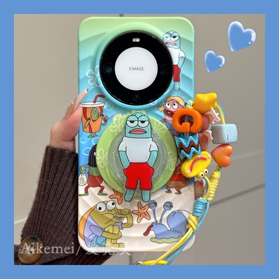 适用华为mate60pro+卡通手机壳女