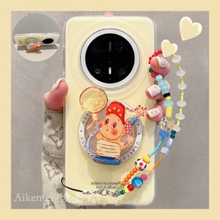 手機殼簡約潑墨雙層殼Mate60pro氣球搖搖樂星星人磁吸支架mate70鏈條pura8070pro防摔女款 適用華為mate70pro