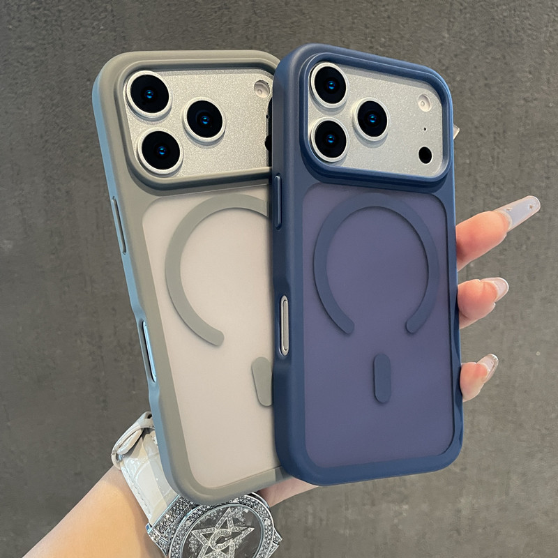 适用于苹果17标准版手机壳新款透明防摔17promax外壳高端男士磁吸iphone16pro保护套女生13软壳15橙色磨砂14