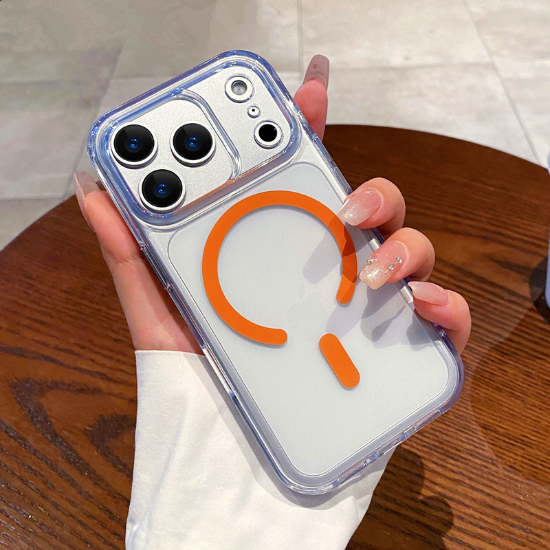 适用于iphone17手机壳磁吸透明磨砂17promax外壳2025新款苹果16pro保护套男生ip防摔全包ai按键高级感pm女款