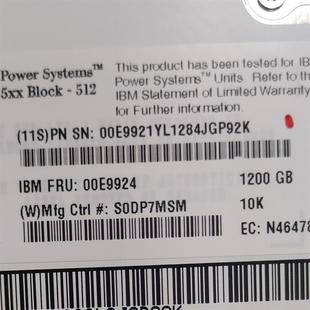 SAS 10K 硬盘 1200G 原装 1.2TB 00E9924 IBM FRU