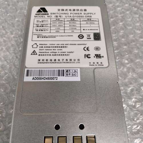欧陆通 U1A-D10550-DRB 550W 1U 服务器 电源模块 热插拔冗余电源