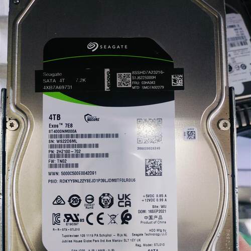 Lenovo/联想03HA343 4T SATA ST4000NM000A 硬盘  联想服务器拆机