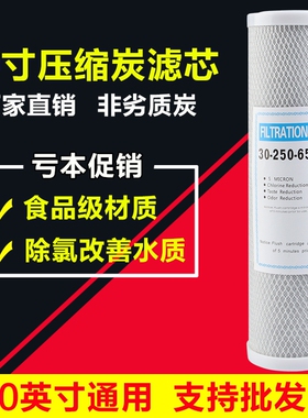 净水器10寸滤芯家用10寸CTO压缩活性炭滤芯通用饮水机纯水机配件