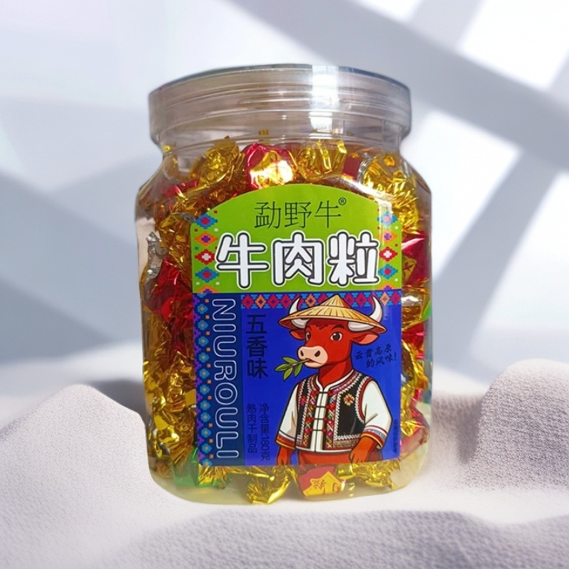 勐野牛食品香辣五香牛肉粒180克罐装独立包装即食颗粒牛肉干零食