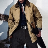英式 复古猎装 夹克中长款 联名压轴 牛仔工装 外套男女可穿