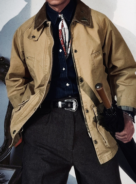 联名压轴！英式复古猎装夹克中长款牛仔工装外套男女可穿