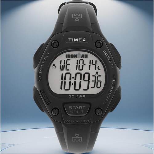 代购天美时Timex Unisex Ironman钢铁侠经典30手表黑色树脂表带