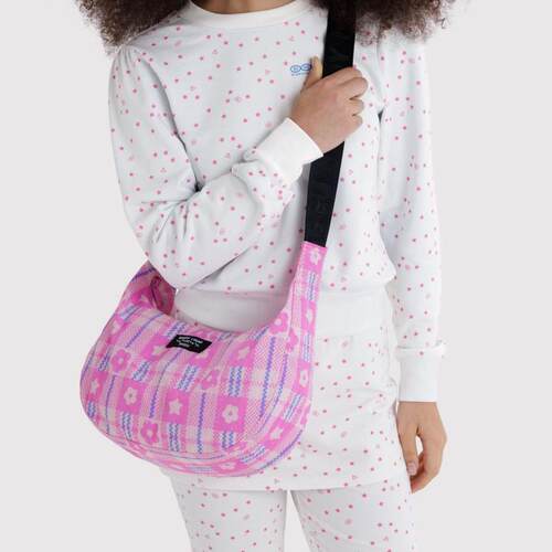 代购BAGGU x Sandy Liang联名款时尚中号尼龙新月包单肩包女包