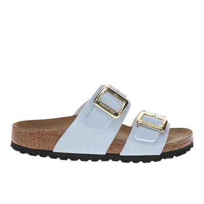 代购Birkenstock女士凉鞋透气吸汗软底轻便双扣带圆头平跟滑套式