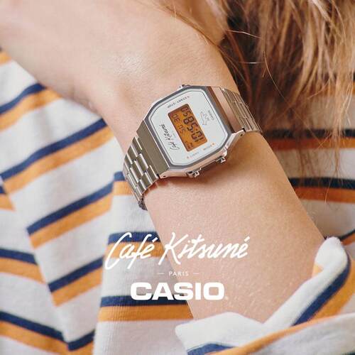 Casio x Café Kitsuné卡西欧联名小狐狸印花复古男女方形手表