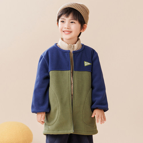 儿童秋冬摇粒绒防脏保暖罩衣