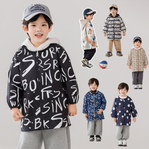 秋冬男童羽绒服防脏罩衣百搭防水