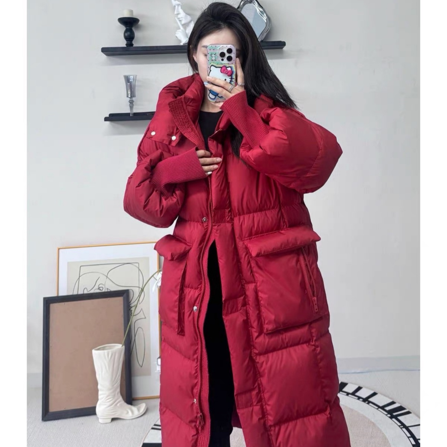 大被子加厚羽绒服女冬季2025新款中长款过膝宽松保暖白鸭绒外套潮