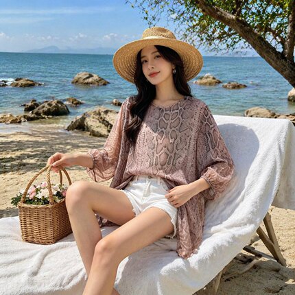 豹纹真丝上装