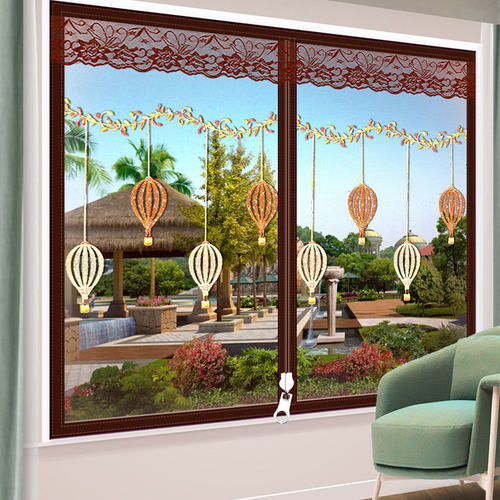 定制拉链款家用防蚊纱窗网加密自装纱窗简易阳台自粘条卧室纱窗网