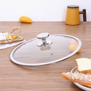 防爆锅盖钢化玻璃炒菜锅盖子透明可视30CM32CM34cm电炒锅汤锅盖子