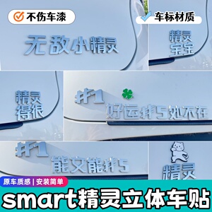 smart精灵#1356立体车贴