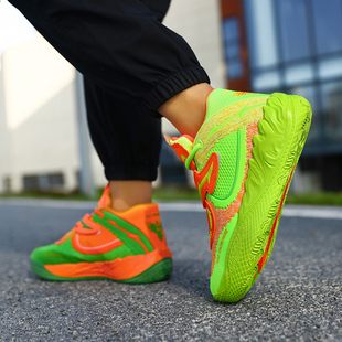 三球拉梅洛鲍尔5代魔术贴MB.30体育生专业比赛青少年透气鸳鸯球鞋