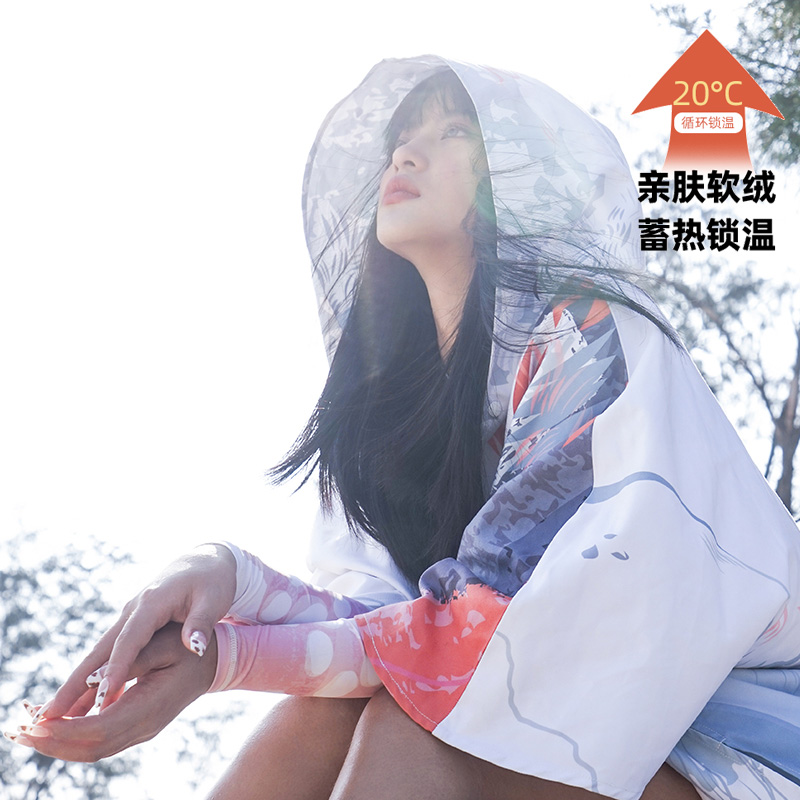 NuJune游泳毛巾斗篷海边换衣吸水加绒潜水浴袍保暖披风沙滩男女