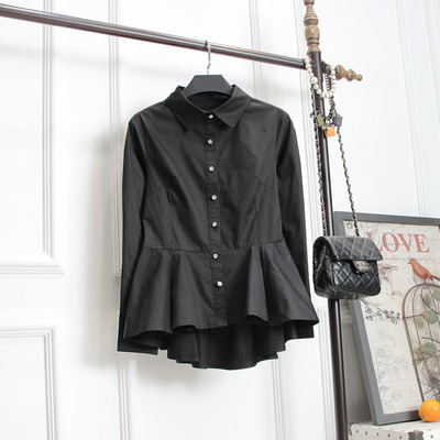 新款衬衫女设计感轻熟翻领收腰