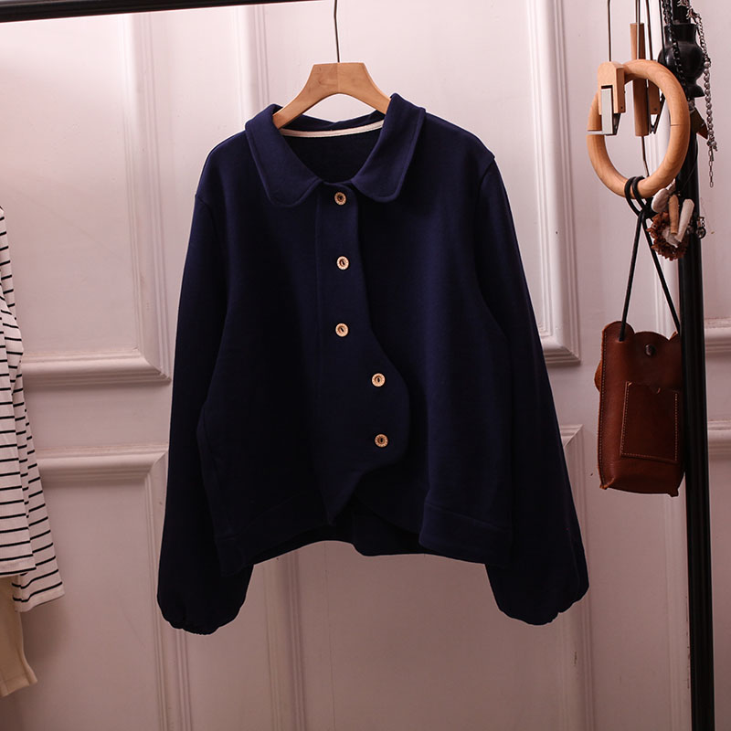 日系娃娃领宽松卫衣女上衣外套