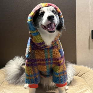 边牧衣服冬季加厚羊羔毛衣服中大型犬保暖衣服拉布拉多金毛衣服厚