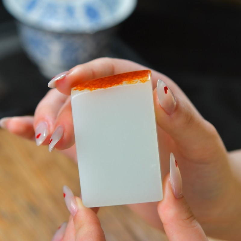 天然新疆和田玉羊脂玉籽料平安无事牌吊坠挂件男女款精品玉石