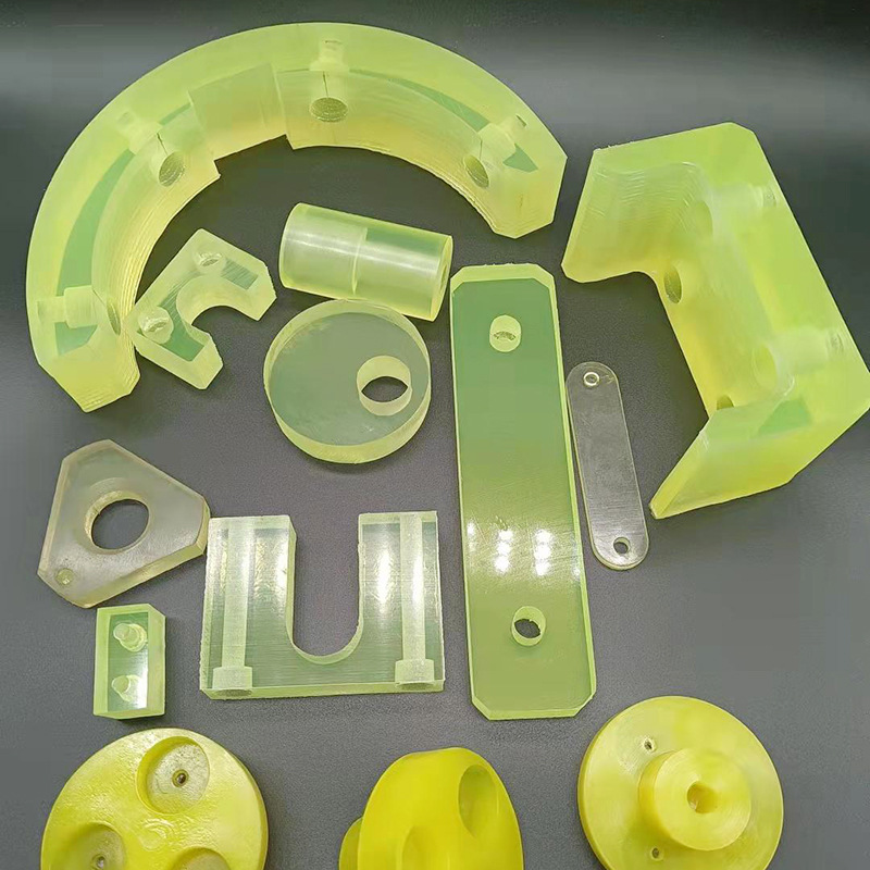 优力胶加工高弹性缓冲垫块牛筋板黄色PU棒聚氨酯制品数控车床加工