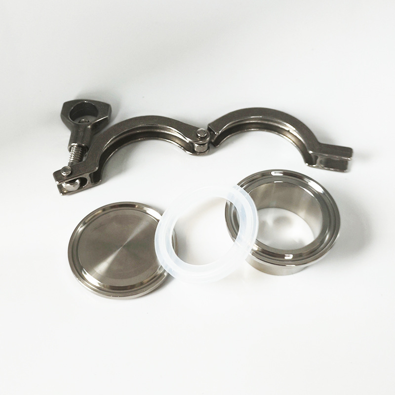 宏顺卫生级304不锈钢卡箍接头盲板套装 快开精铸抱箍快装卡盘组件