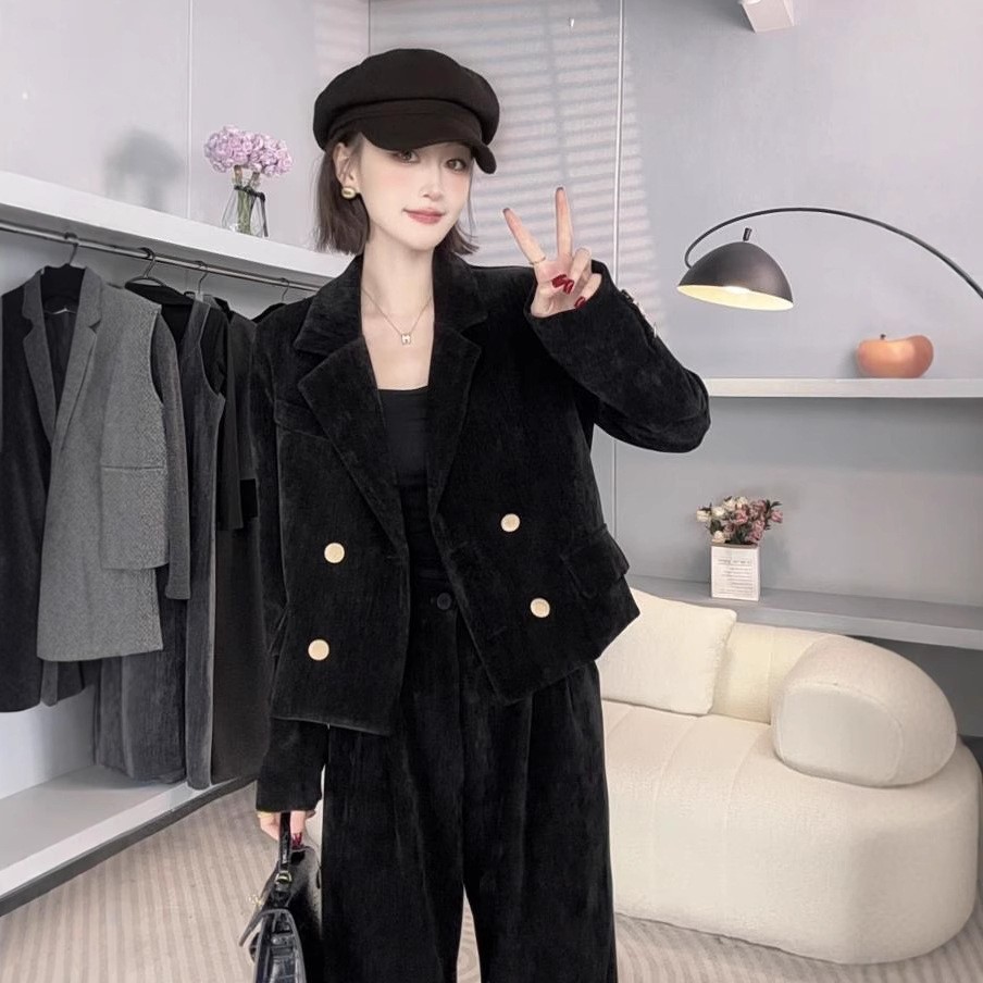 福利款西装套装女阔腿裤一整套