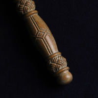 Natural jade sandalwood, green sandalwood, vajra, hand-carved wooden ornaments, handcrafted handles, sandalwood solid wood cultural and artistic collectibles thumbnail 3