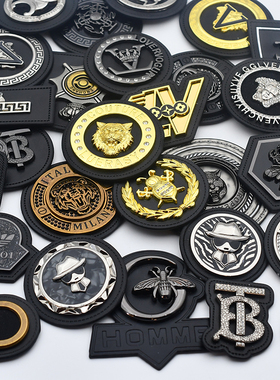 皮标手缝金属合金服装鞋靴箱包装饰贴DIY补丁遮盖皮牌商标245-300