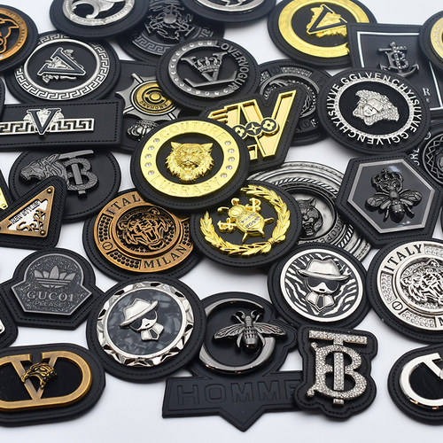 皮标手缝金属合金服装鞋靴箱包装饰贴DIY补丁遮盖皮牌商标245-300